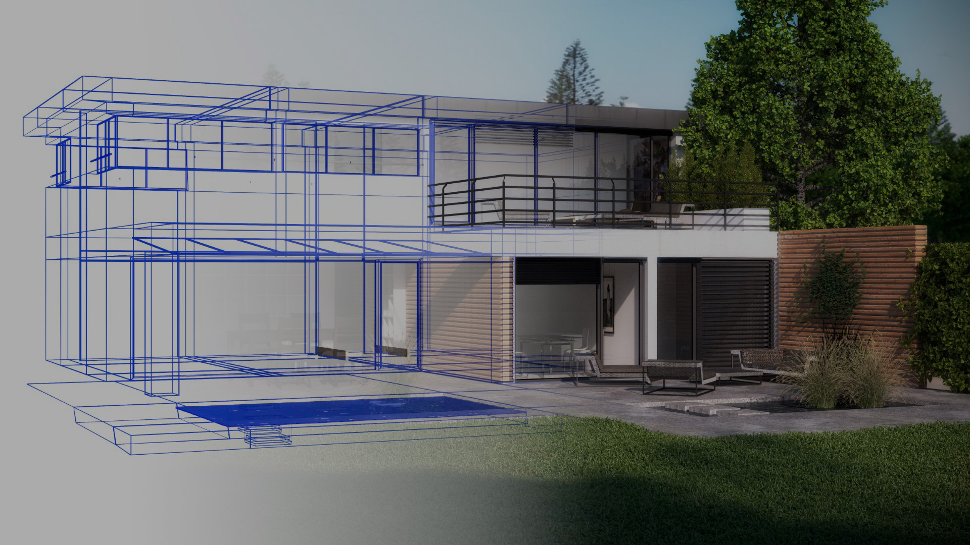 Visualisierung eines neuen Hauses