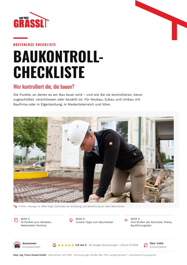 Deckblatt der Baukontroll-Checkliste